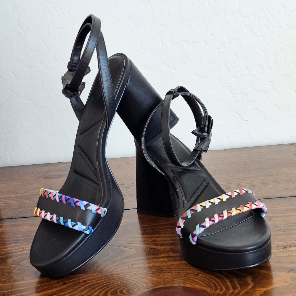 NWOB Karl Lagerfeld Black Platforms with Multicolor Women's Size 9.5